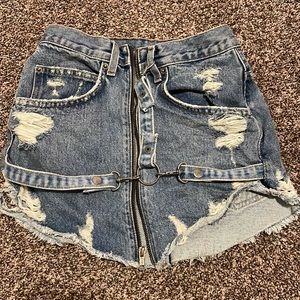 LF Jean skirt, zip front